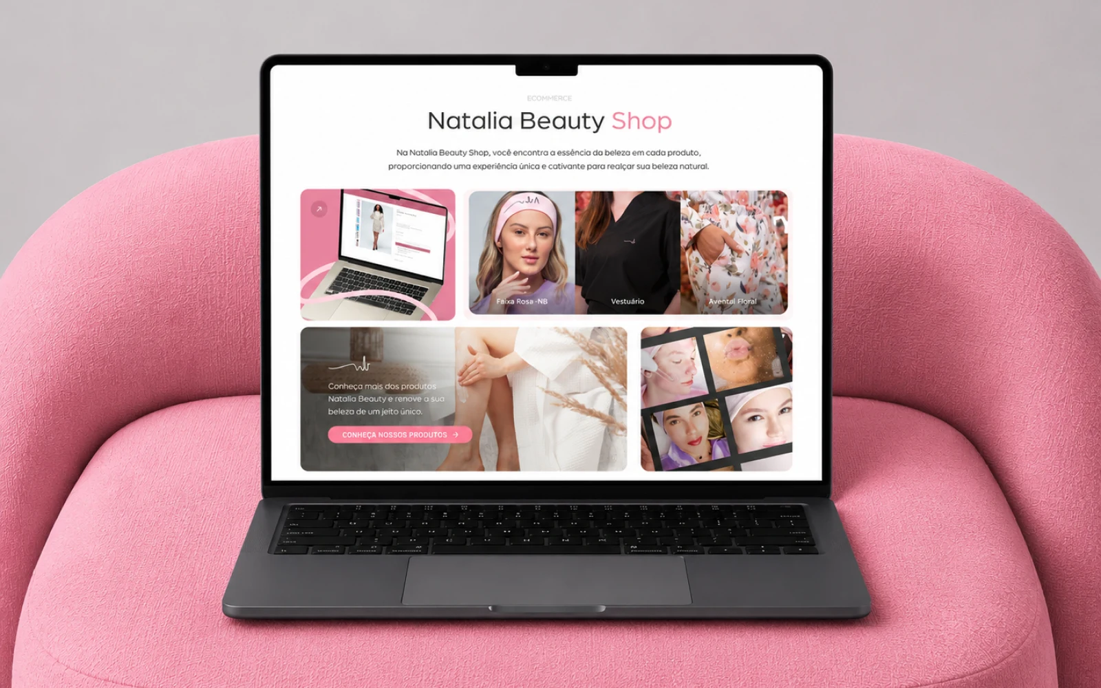 Natalia Beauty Shop: vitrine que conecta o universo da marca à experiência de compra online.